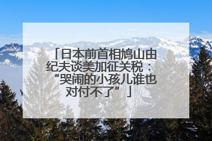 日本前首相鸠山由纪夫谈美加征关税：“哭闹的小孩儿谁也对付不了”