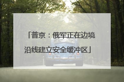 普京：俄军正在边境沿线建立安全缓冲区