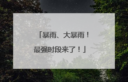 暴雨、大暴雨！最强时段来了！