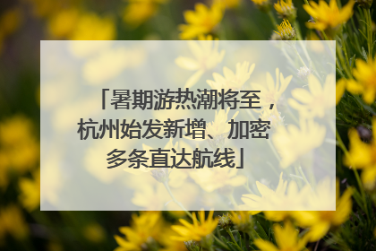 暑期游热潮将至，杭州始发新增、加密多条直达航线