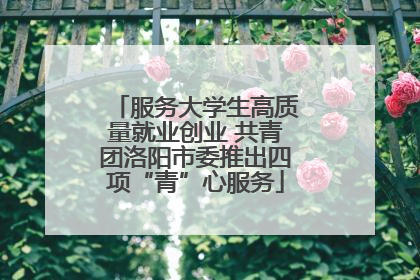 服务大学生高质量就业创业 共青团洛阳市委推出四项“青”心服务