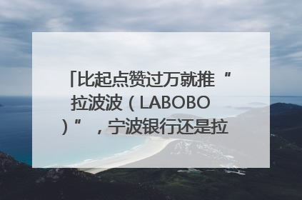 比起点赞过万就推“拉波波（LABOBO）”，宁波银行还是拉业绩吧｜财经辣评