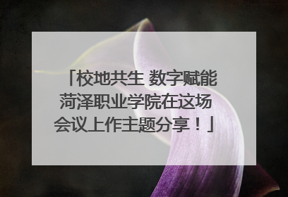 校地共生 数字赋能 菏泽职业学院在这场会议上作主题分享！