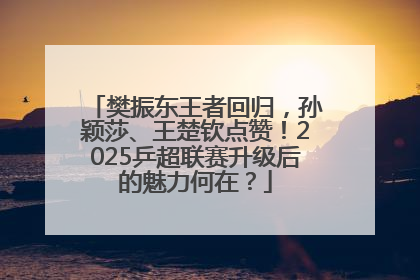 樊振东王者回归，孙颖莎、王楚钦点赞！2025乒超联赛升级后的魅力何在？