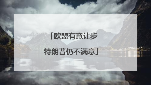 欧盟有意让步 特朗普仍不满意