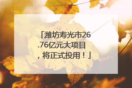 潍坊寿光市26.76亿元大项目，将正式投用！