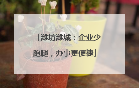 潍坊潍城：企业少跑腿，办事更便捷