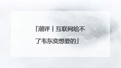 潮评丨互联网给不了韦东奕想要的