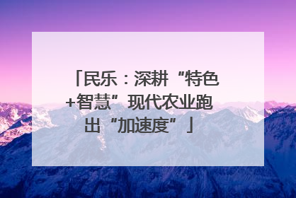 民乐：深耕“特色+智慧”现代农业跑出“加速度”