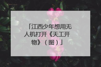江西少年想用无人机打开《天工开物》（图）