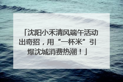 沈阳小禾清风端午活动出奇招，用“一杯米”引爆沈城消费热潮！