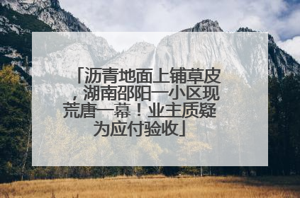 沥青地面上铺草皮，湖南邵阳一小区现荒唐一幕！业主质疑为应付验收