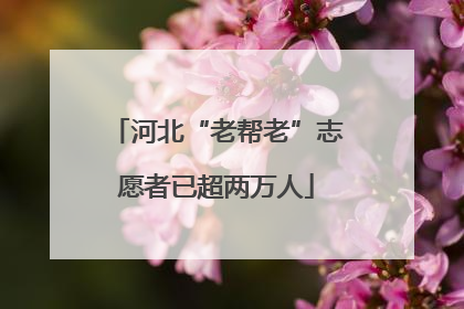 河北“老帮老”志愿者已超两万人