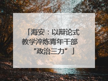 海安：以辩论式教学淬炼青年干部“政治三力”