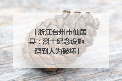 浙江台州市仙居县：烈士纪念设施遭到人为破坏
