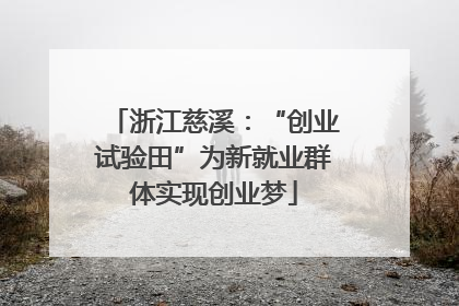 浙江慈溪：“创业试验田”为新就业群体实现创业梦