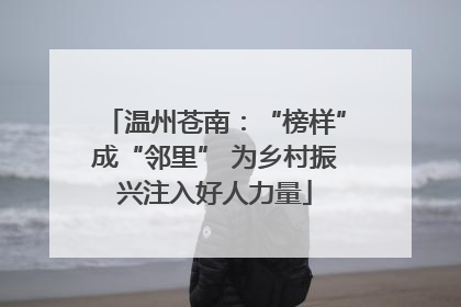 温州苍南：“榜样”成“邻里” 为乡村振兴注入好人力量