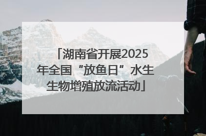 湖南省开展2025年全国“放鱼日”水生生物增殖放流活动