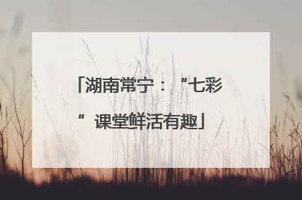 湖南常宁：“七彩”课堂鲜活有趣