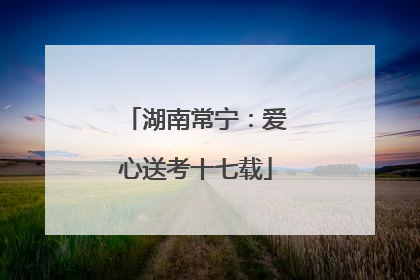 湖南常宁：爱心送考十七载