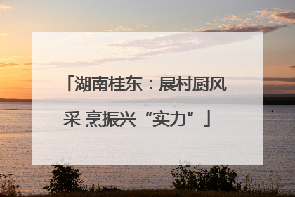 湖南桂东：展村厨风采 烹振兴“实力”