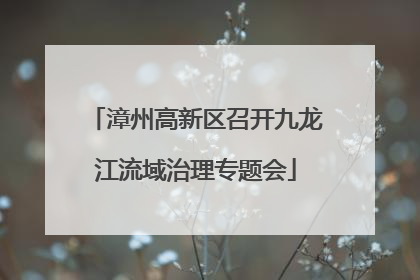 漳州高新区召开九龙江流域治理专题会