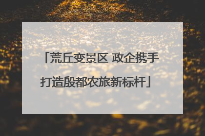 荒丘变景区 政企携手打造殷都农旅新标杆