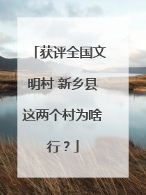 获评全国文明村 新乡县这两个村为啥行？