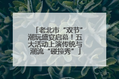 老北市“双节”潮玩盛宴启幕！五大活动上演传统与潮流“碰撞秀”