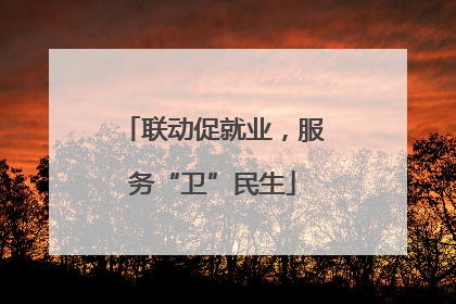 联动促就业，服务“卫”民生