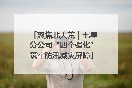 聚焦北大荒｜七星分公司“四个强化”筑牢防汛减灾屏障