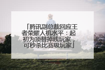 腾讯副总裁回应王者荣耀人机水平：起初为顶替掉线玩家，可秒杀比赛级玩家