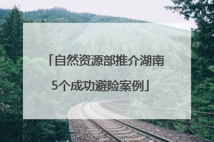 自然资源部推介湖南5个成功避险案例