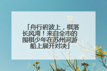 舟行碧波上，棋落长风湾！来自全市的围棋少年在苏州河游船上展开对决