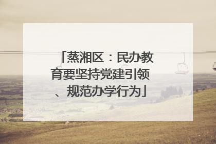 蒸湘区：民办教育要坚持党建引领、规范办学行为