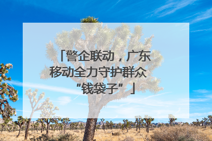 警企联动，广东移动全力守护群众“钱袋子”