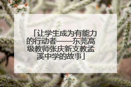 让学生成为有能力的行动者——东莞高级教师张庆新支教孟溪中学的故事