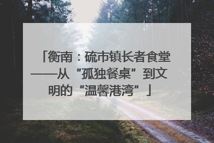 衡南：硫市镇长者食堂——从“孤独餐桌”到文明的“温馨港湾”