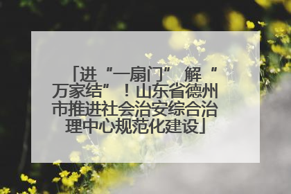 进“一扇门” 解“万家结”！山东省德州市推进社会治安综合治理中心规范化建设