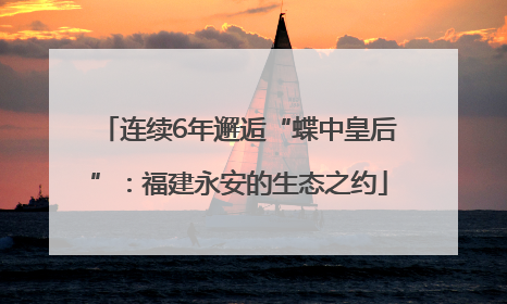 连续6年邂逅“蝶中皇后”：福建永安的生态之约