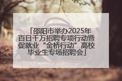 邵阳市举办2025年百日千万招聘专项行动暨促就业“金桥行动”高校毕业生专场招聘会