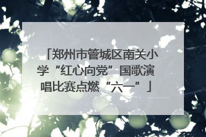 郑州市管城区南关小学“红心向党”国歌演唱比赛点燃“六一”