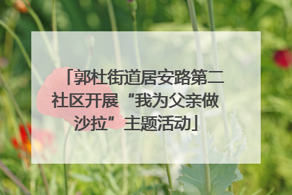 郭杜街道居安路第二社区开展“我为父亲做沙拉”主题活动