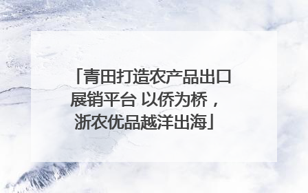 青田打造农产品出口展销平台 以侨为桥，浙农优品越洋出海