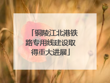 铜陵江北港铁路专用线建设取得重大进展