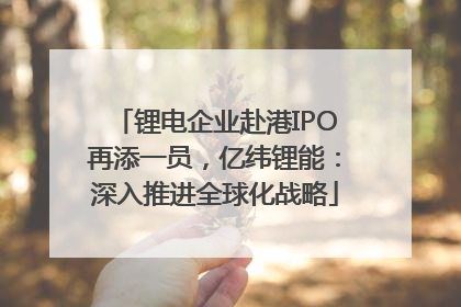 锂电企业赴港IPO再添一员，亿纬锂能：深入推进全球化战略