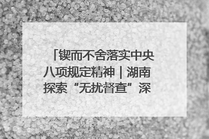 锲而不舍落实中央八项规定精神｜湖南探索“无扰督查”深化基层减负