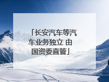 长安汽车等汽车业务独立 由国资委直管