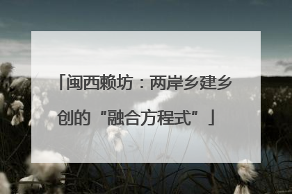 闽西赖坊：两岸乡建乡创的“融合方程式”