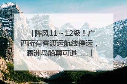 阵风11～12级！广西所有客渡运航线停运，涠洲岛船票可退……